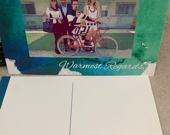 Best wishes warmest regards Rose Family postcard set of 2 - SALE!