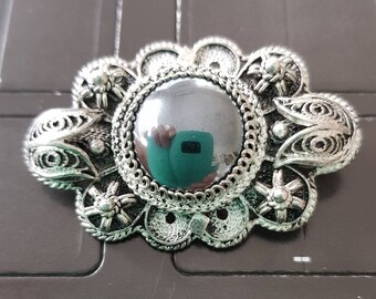 Lot De 4 Broches Pendentifs Filigrane Argent Massif Ancien - Vintage - Occasion