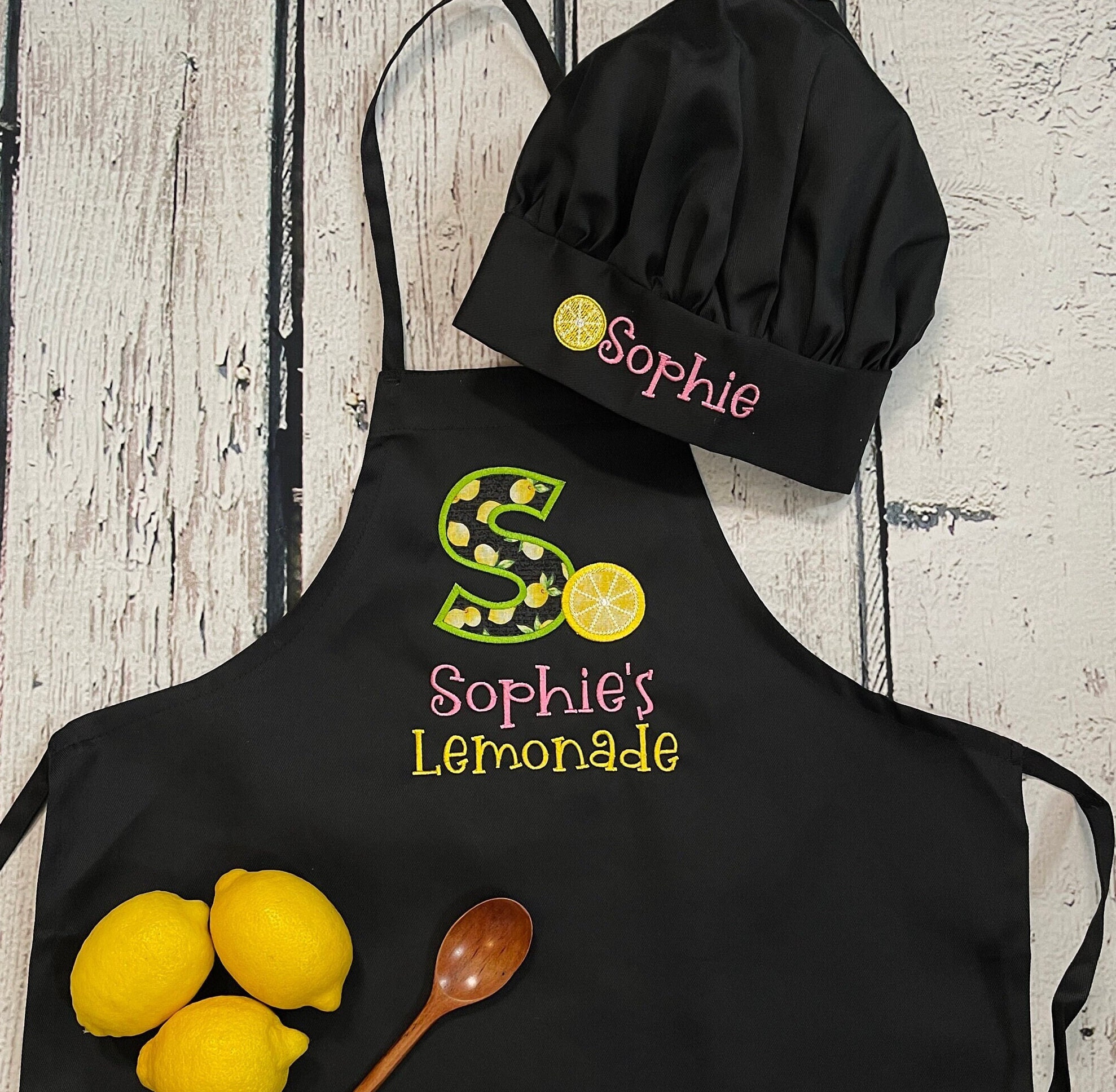 Jenaai 3 Pcs Lemon Kids Apron With Pockets Lemonade Stand Supplies Adjustable Strap Lemonade Apron Costume For Boys Girls Cooking Painting 6 12 Years