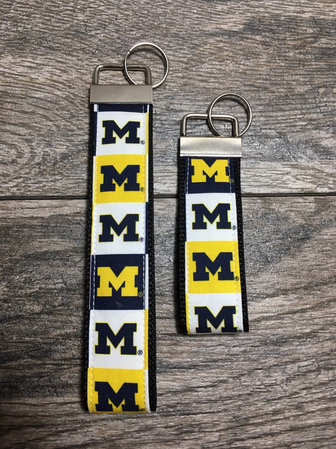 Michigan keychain Wolverines keychain 2 sizes wrist Etsy