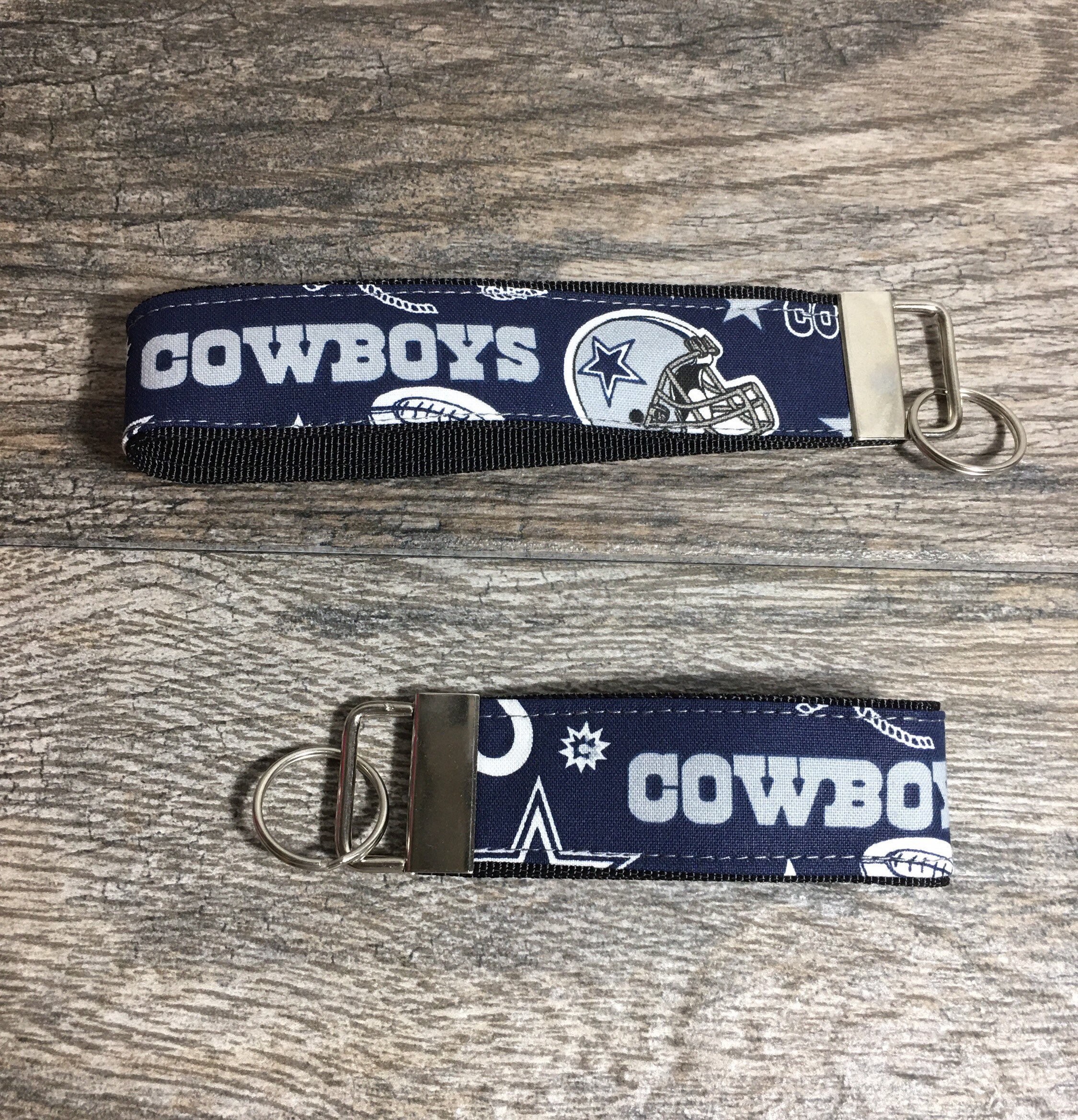 Cowboys keychain Dallas Cowboys keychain wrist keychain 2 Etsy