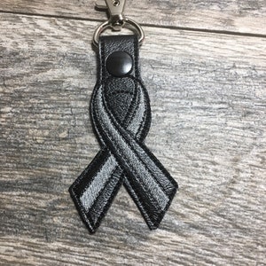 Thin gray line keychain
