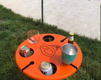 Outdoor Lawn/Patio/ tailgating drink table. Customizable to your favorite team or personalize.