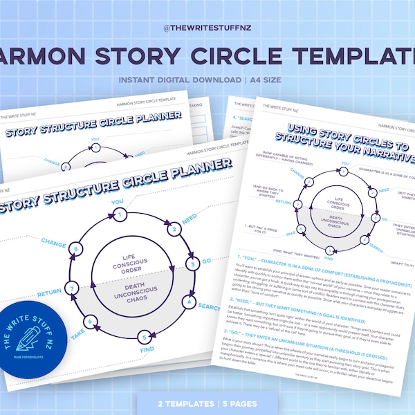 Plot Your Novel, Screenplay, or Short Story: Harmon Story Circle Templates + Worksheets for Authors