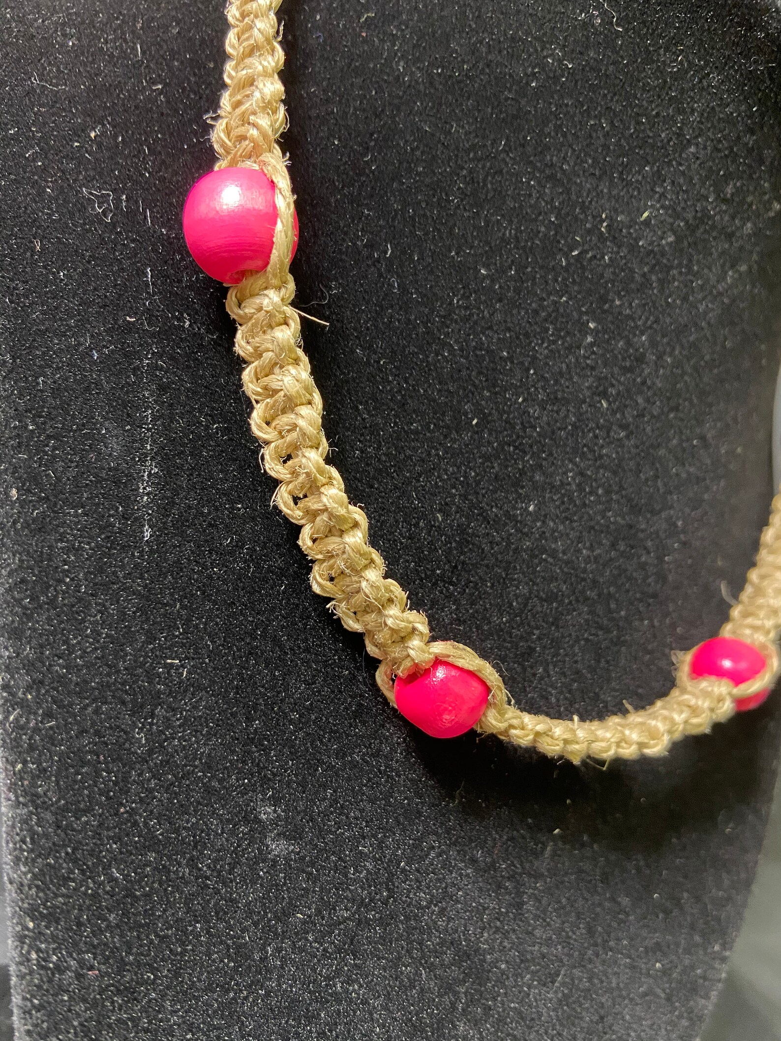 Beaded hemp necklace 16 approx Etsy