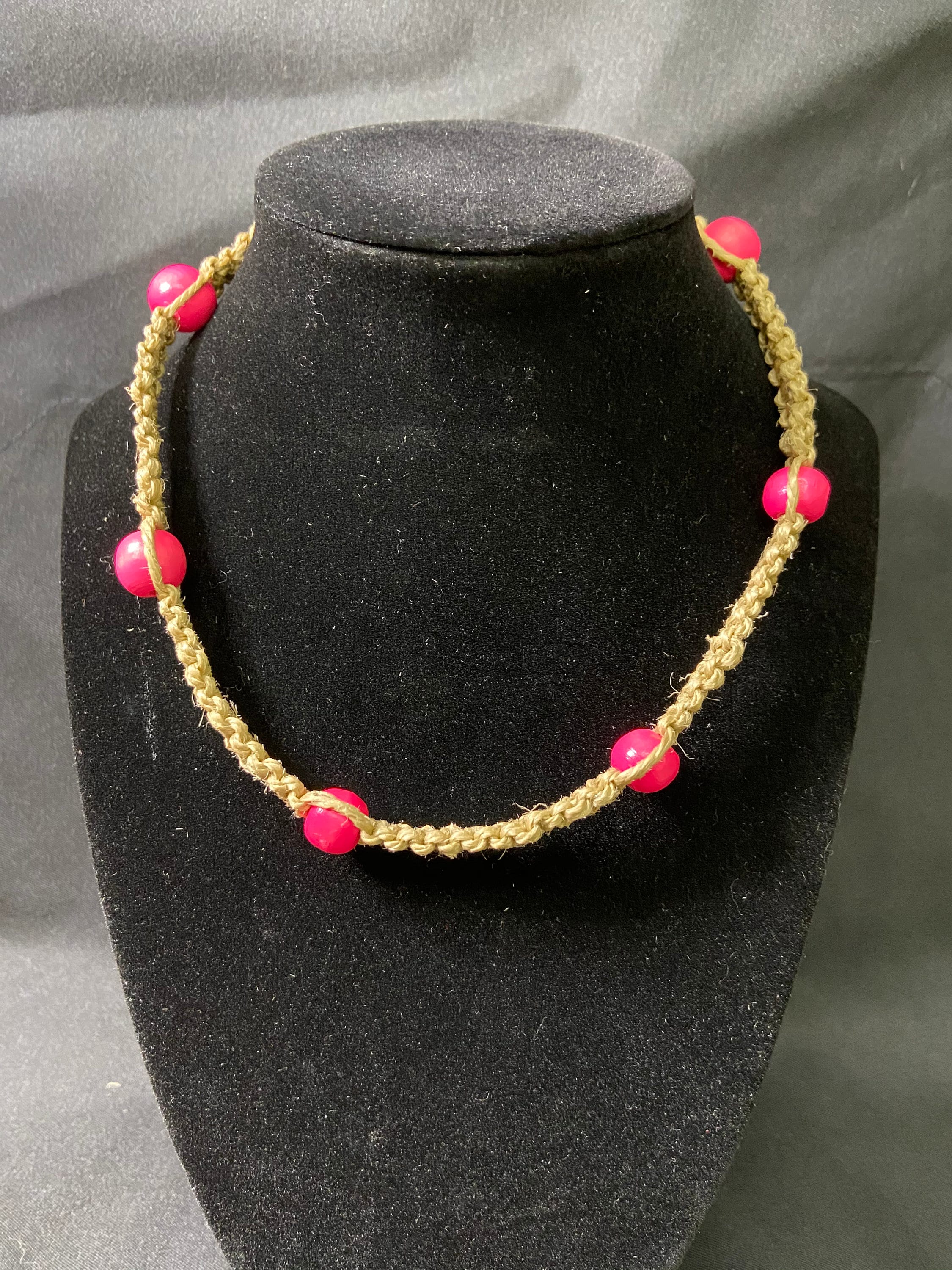 Beaded hemp necklace 16 approx | Etsy