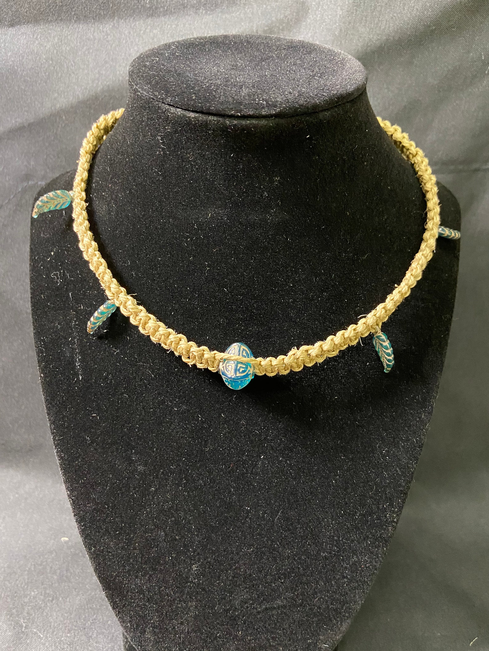 Beaded hemp necklace 15 approx | Etsy