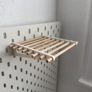 IKEA Skadis UPPSPEL Wooden Dowel Shelf Adjustable Sizes Modular DIY Container Organizer Storage Pegboard | 3D Digital File