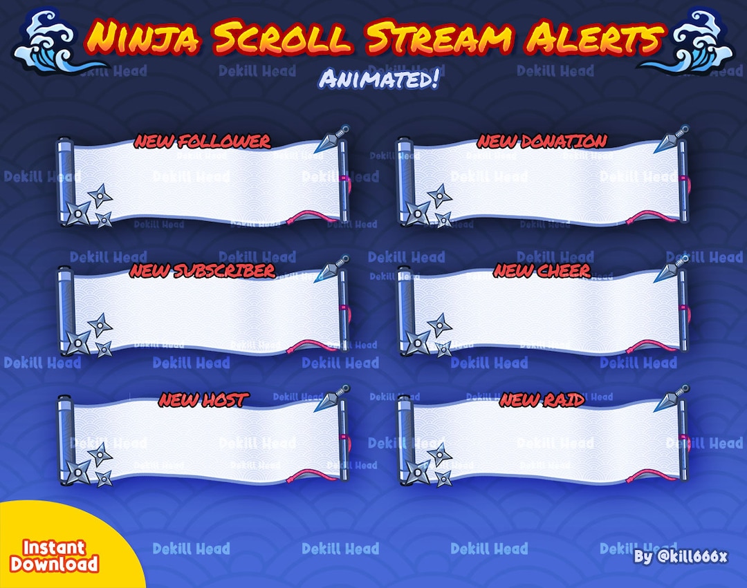 Ninja Scroll Stream Alerts: Animated Twitch Alerts (webm & PNG) - Etsy