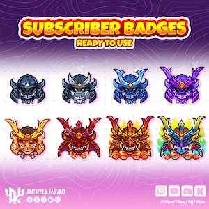 Insignias de suscripción de Twitch de la Máscara Samurái Oni: Kabuto Ronin Japón (Descarga digital)