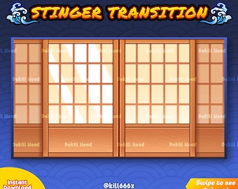 Transición de puerta japonesa / Shoji / Puerta corrediza / Stinger para OBS Streamlabs