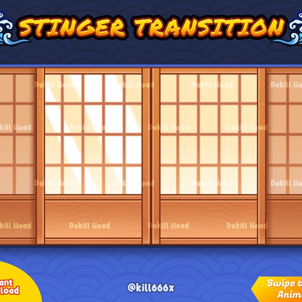 Japanese Door Transition | Shoji | Sliding Door | Stinger for OBS Streamlabs