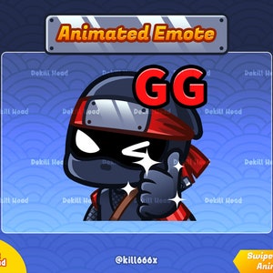 GG Black Ninja | Animated Emote | Gif | Stream Alerts | Twitch | Discord
