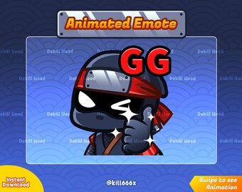 GG Black Ninja | Animated Emote | Gif | Stream Alerts | Twitch | Discord