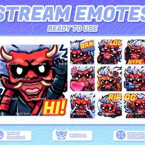 10 Stream Emotes - Oni Samurai | Demon