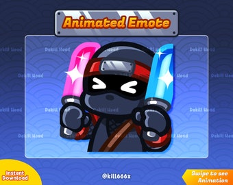 Black Ninja Glow Stick | Light Stick | Animated Emote | Gif | Stream Alerts | Twitch | Discord