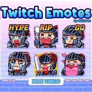 6x Knight Stream Emotes | Hype | RIP | GG | Choro | Raiva | Amor