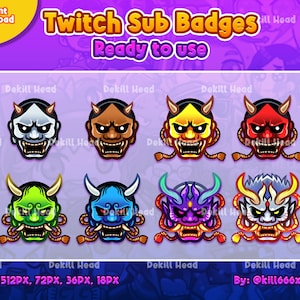 8x Ultimate Hannya Mask | Evil Mask | Demon Mask | Japanese Mask | Stream Badges | Loyalty badges | Twitch Badges