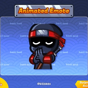 Fumo Ninja Nero / Svanisci / Scomparsa / Bomba fumogena / Emote animata / Gif / Avviso streaming / Twitch / Discord