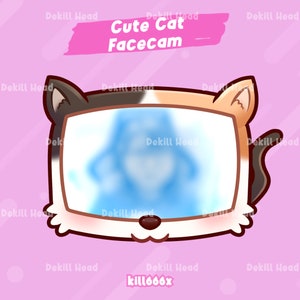 Animierte süße Katze Facecam | Braun, Weiß, Orange Haut