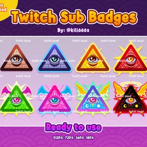 8 Sub Badges - Illuminati | Triangle | One-Eyed