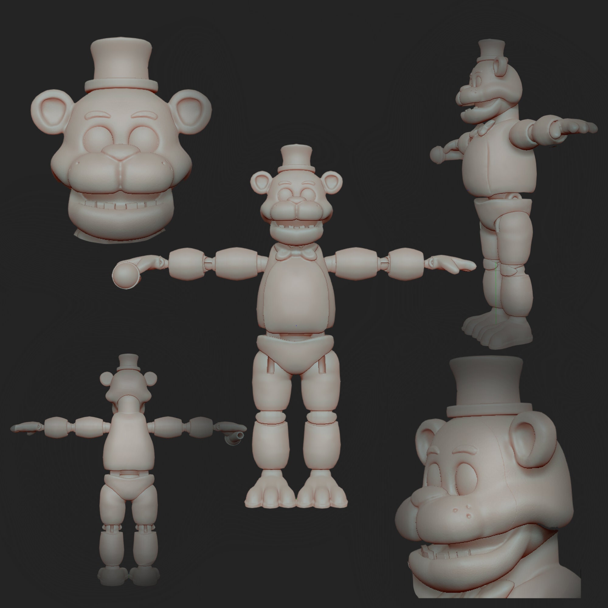 3D Modeling Withered Freddy - 3D Model 