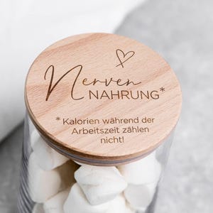 Nervennahrung Glas als Geschenk für eine Kollegin oder Wichtelgeschenk | Geburtstag Kollegin, Geschenk für Chefin, Wichtelgeschenk Frau