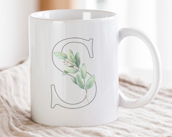 | a cup with a letter as a gift personalized birthday gift with desired letter | Gift for wife, colleague, best friend