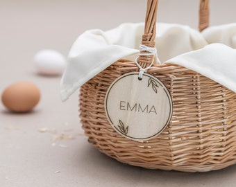 Easter basket personalized | Easter basket set EASTER wreath with wooden pendant and cloth | Easter basket with name as a gift for Easter