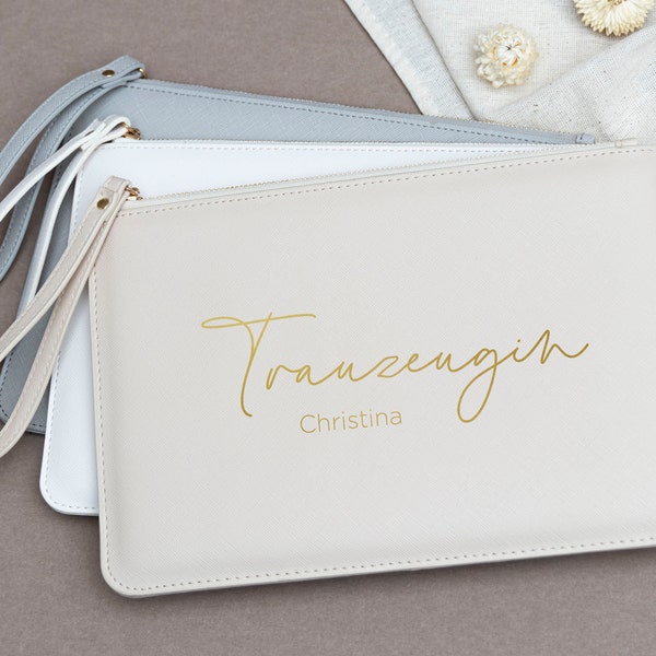 Clutch TRAUZEUGIN mit Name | personalisierte Tasche für die Trauzeugin | personalisierte Handtasche als Geschenk für die Trauzeugin