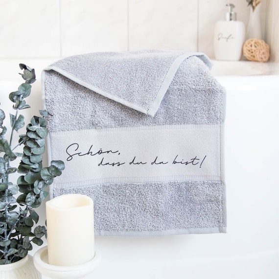 Gästehandtuch Grau bedrucktes Handtuch für Gäste mit Spruch Etsy
