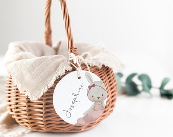 Easter basket personalized | Easter basket with pendant | Motif: Rabbit, Pink | Easter gift basket | Easter Gift Girls