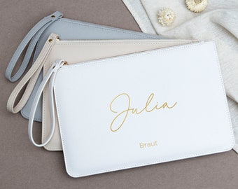 Brauttasche PERSONALISIERT | Braut Clutch mit Name | personalisierte Handtasche als Geschenk für die Braut