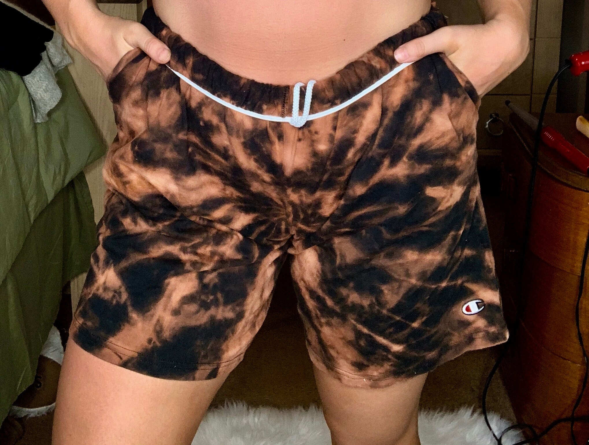 Champion Bleach Tie Dye Men's Shorts Etsy