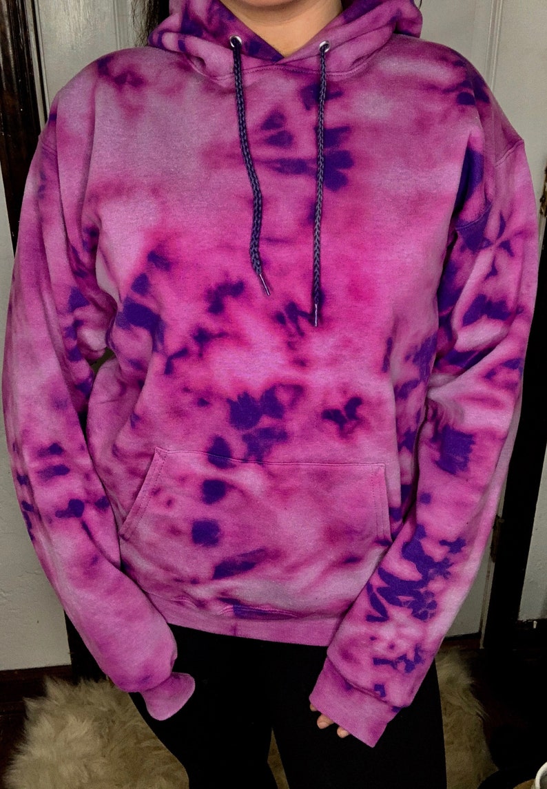 Purple Bleach/tie Dye Hoodie Etsy