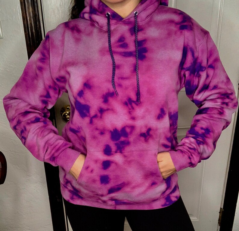 Purple Bleach/tie Dye Hoodie Etsy