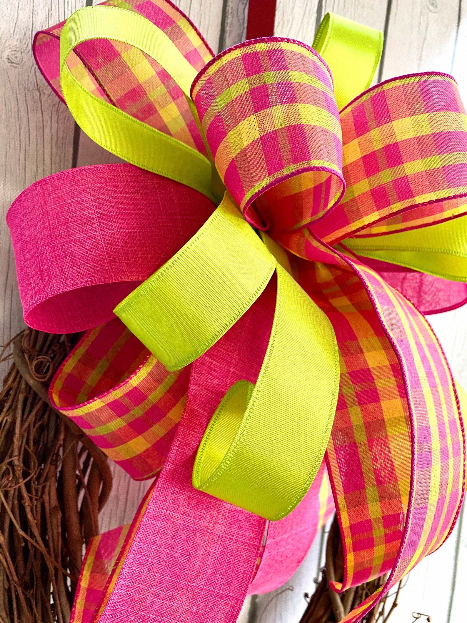 Easter Basket Bow Spring Wreath bows Garland bows Stairway Etsy