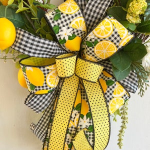 Summer Lemon Daisy Floral Grapevine Wreath, Lemon Everyday Wreath for front door, Farmhouse lemon decor, Summer Lemon Kitchen Decoration image 10