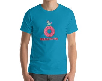 Donut Lover Short-Sleeve Unisex T-Shirt,Funny Graphic Shirt,Donut Unicorn Tee,