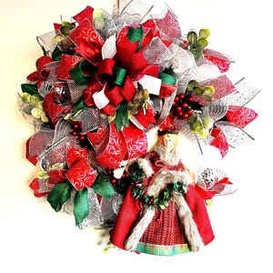Christmas Angel Wreath, Front Door Angel Decor, Angel Christmas Decoration, Religious Christmas decoration, Festive Holiday Decor, Winter