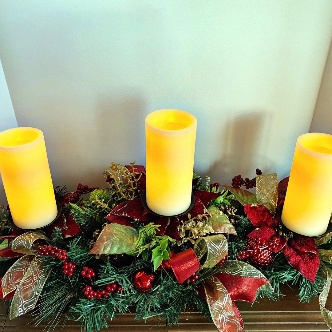 Red and Gold Table Centerpiece Red Elegant Christmas Etsy