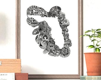 Decoración de pared única con diseño de escondite y llave de búsqueda de Florida.