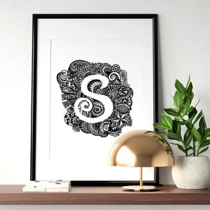 Letter S (Seashore & shells) Hid-N-Tangle, Family Initial, Unique Wall Art Home Decor