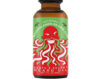 Santa's Secret Beard Oil with a Christmas Peppermint Candy Cane Scent