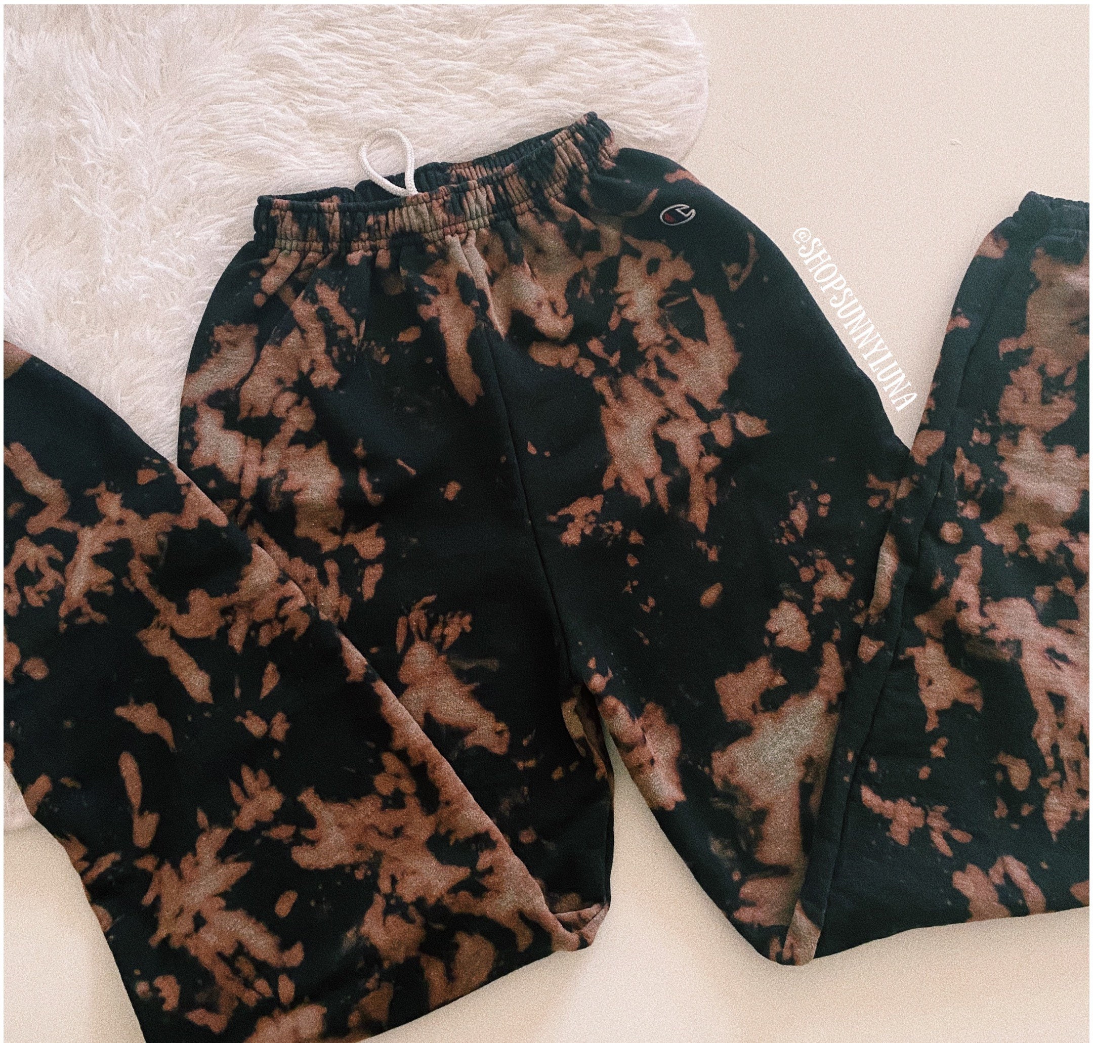 Bleach Tie Dye Champion Sweatpants Etsy