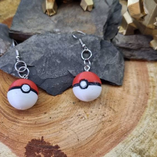 Pokeball earrings, Pokemon earrings, pokeball jewellery,  pokeball cosplay