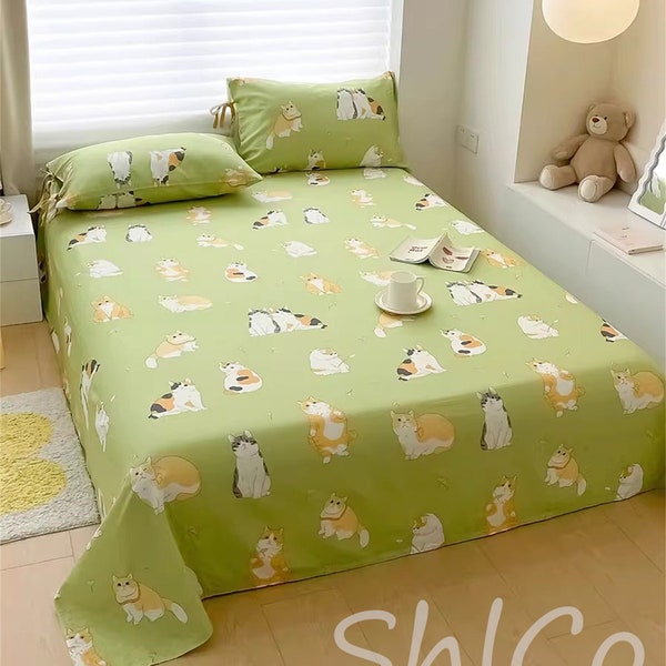 Cat Fitted Sheet Etsy