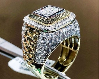 Mens Rhinestone Ring Etsy