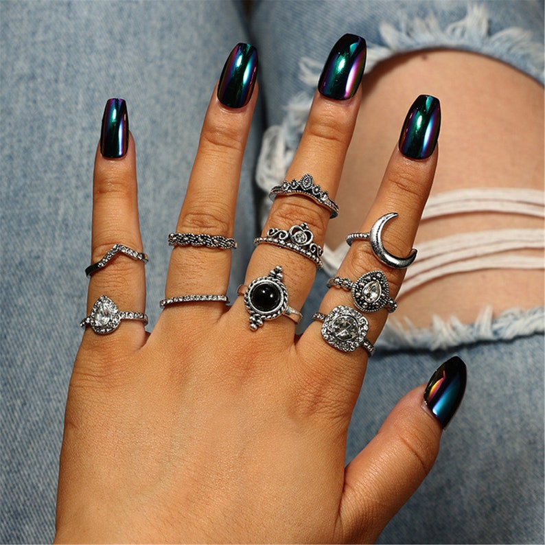 midi ring set gold