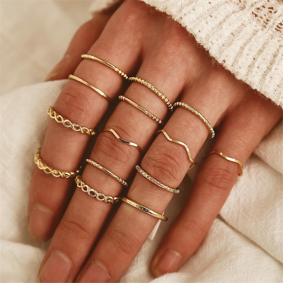 gold rings for women set